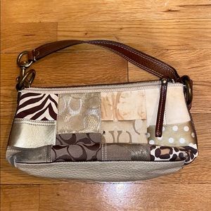 0061 VINTAGE COACH Baguette Handbag Patchwork Purs